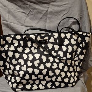 Kate Spade Black and White Heart Pattern Tote